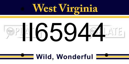 II65944 West Virginia License Plate