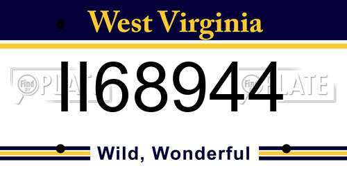 II68944 West Virginia License Plate
