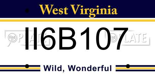 II6B107 West Virginia License Plate