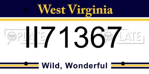 II71367 West Virginia License Plate