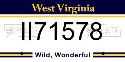 II71578 West Virginia License Plate