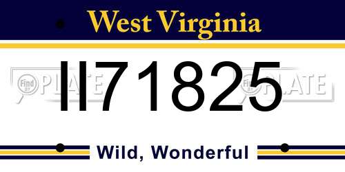 II71825 West Virginia License Plate