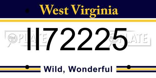 II72225 West Virginia License Plate
