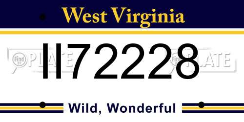 II72228 West Virginia License Plate