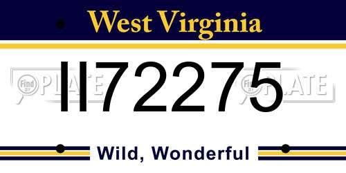 II72275 West Virginia License Plate