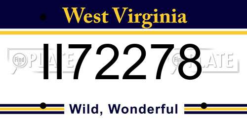 II72278 West Virginia License Plate