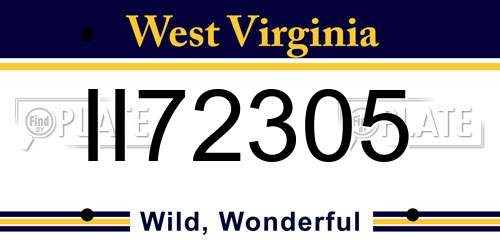 II72305 West Virginia License Plate