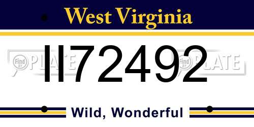 II72492 West Virginia License Plate
