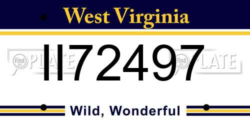 II72497 West Virginia License Plate