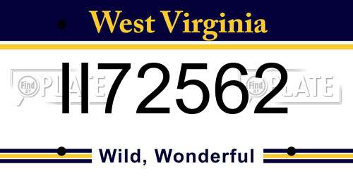 II72562 West Virginia License Plate