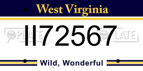 II72567 West Virginia License Plate