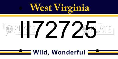 II72725 West Virginia License Plate