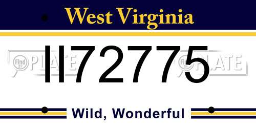 II72775 West Virginia License Plate