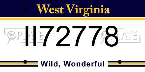 II72778 West Virginia License Plate