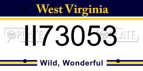 II73053 West Virginia License Plate