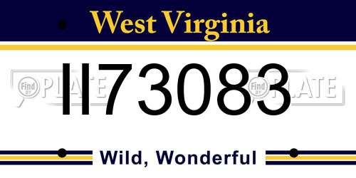 II73083 West Virginia License Plate