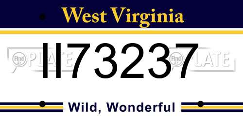 II73237 West Virginia License Plate