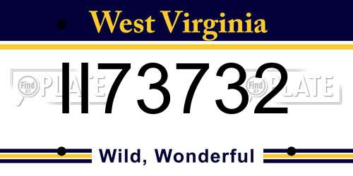 II73732 West Virginia License Plate