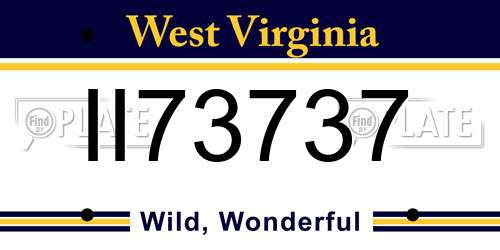 II73737 West Virginia License Plate