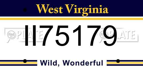 II75179 West Virginia License Plate