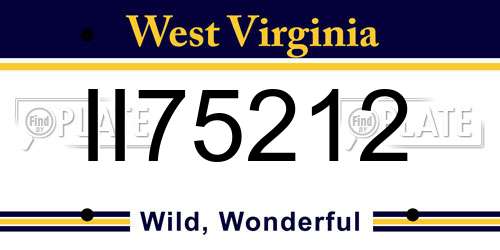 II75212 West Virginia License Plate