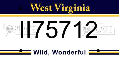 II75712 West Virginia License Plate