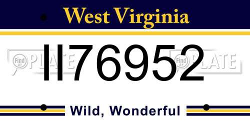 II76952 West Virginia License Plate