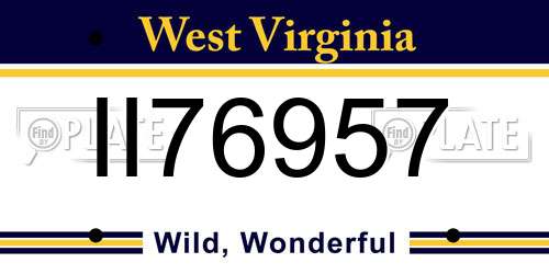 II76957 West Virginia License Plate