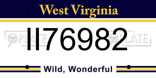 II76982 West Virginia License Plate
