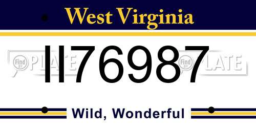 II76987 West Virginia License Plate