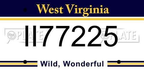 II77225 West Virginia License Plate