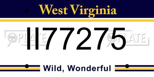 II77275 West Virginia License Plate