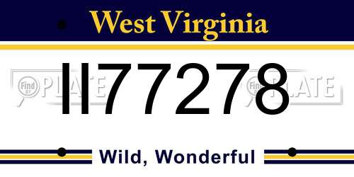 II77278 West Virginia License Plate