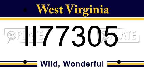 II77305 West Virginia License Plate