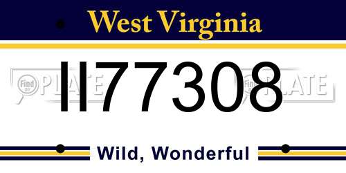 II77308 West Virginia License Plate
