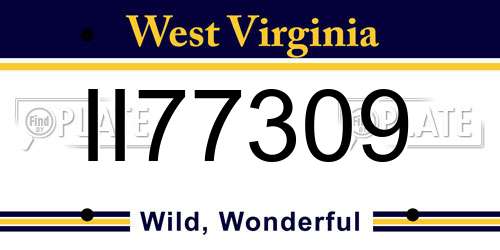 II77309 West Virginia License Plate