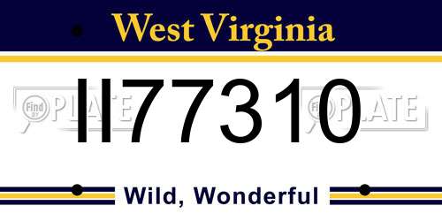 II77310 West Virginia License Plate