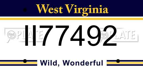 II77492 West Virginia License Plate