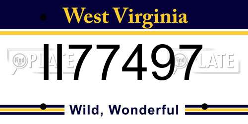 II77497 West Virginia License Plate
