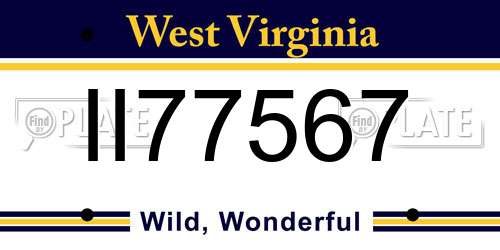 II77567 West Virginia License Plate