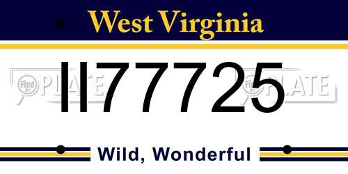 II77725 West Virginia License Plate