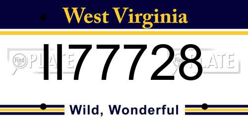 II77728 West Virginia License Plate