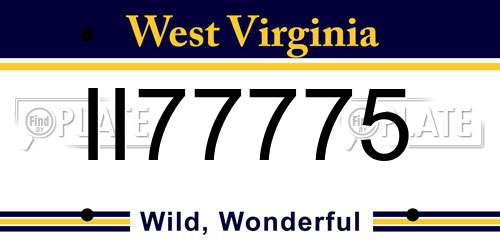 II77775 West Virginia License Plate