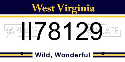 II78129 West Virginia License Plate