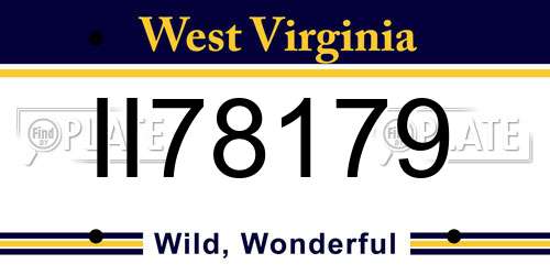 II78179 West Virginia License Plate