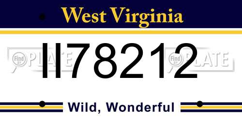 II78212 West Virginia License Plate