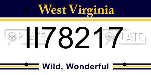 II78217 West Virginia License Plate