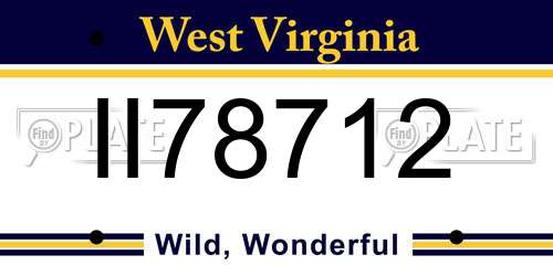 II78712 West Virginia License Plate