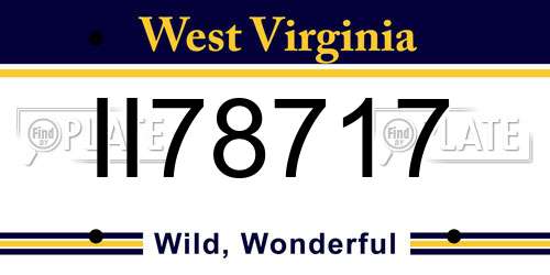 II78717 West Virginia License Plate