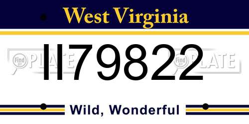 II79822 West Virginia License Plate